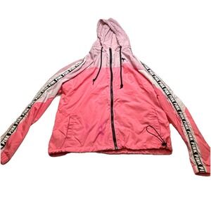 Victorias Secret "PINK" Full Zip Windbreaker Jacket With Fold-Up Zip Hood